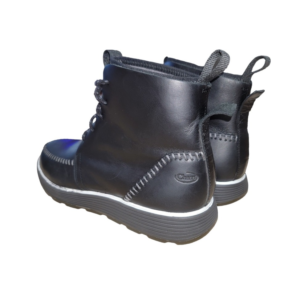 Chaco Dixon Men's Black Leather Mid Casual Comfort Chukka Boots Size 8 - Picture 4 of 11